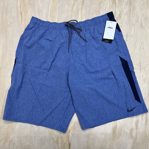 NEW XL TALL Nike Contend Volley 9inch Swim Trunks Blue Mens NESSA666