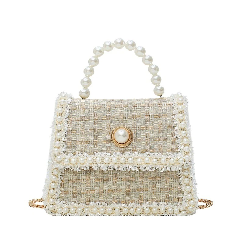 High Quality Square Tote Woolen Pearl Women's Designer Crossbody Shoulder  Bags