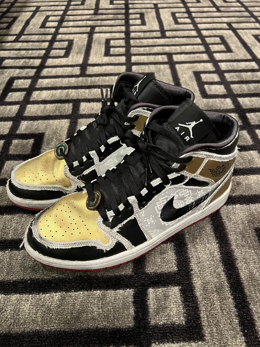 clot x air jordan 1 mid fearless black