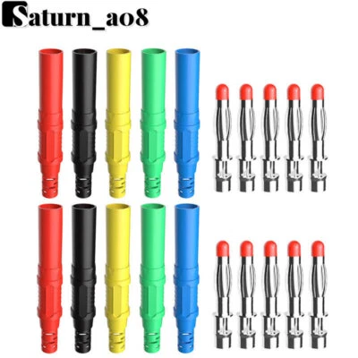 10 Stck. Sicherheit 4 mm ummantelter Bananenstecker Kupfer Lötzinn Typ Zum Selbermachen Messleitung Stecker - Bild 1 von 4