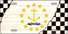 Rhode Island Racing Flag Novelty Metal License Plate Tag LP13724