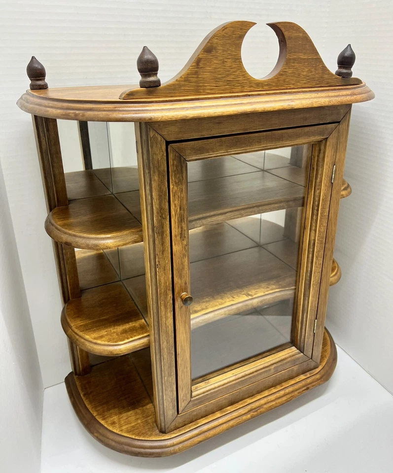 GRAN vitrina de curiosidades de pared o mesa con respaldo espejado y lados de vidrio Foto 4 de 4