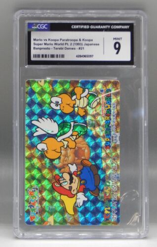 1993 vintage Super Mario World Part 2 Banpresto trading card #21 Japanese CGC 9 - Picture 1 of 3