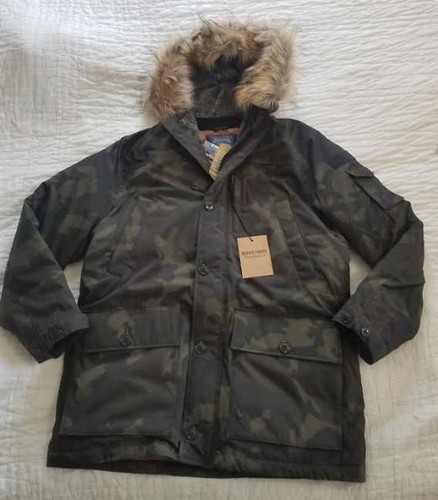 J CREW NORDIC DOWN PARKA IN DARK CAMO 