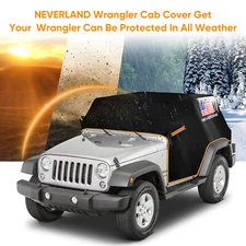 NEVERLAND Half Car Cover UV Protect for Jeep Wrangler 4 Doors JKU JLU 2007-2024