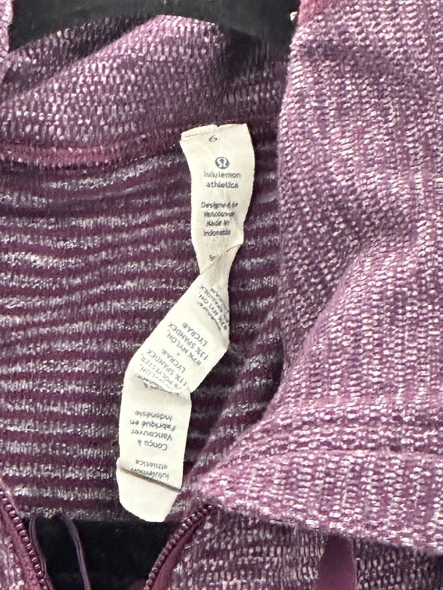 Lululemon Stride Jacket Mini Check Black Swan Heathered Plum Size