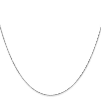 14K Weißgold 18'' 0,7 mm Runde Pariser Weizen Kette Halskette Geschenk für Mutter