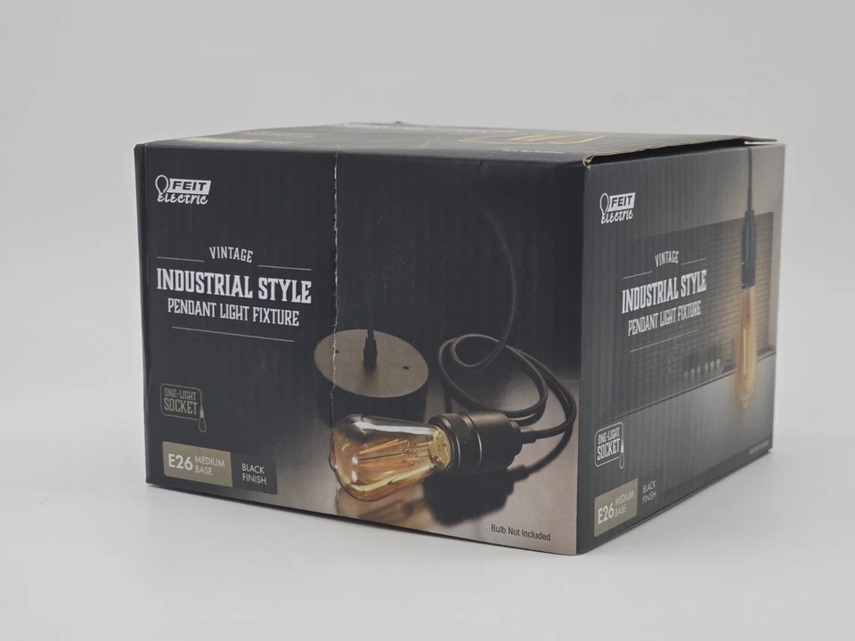 Lámpara colgante Feit Electric 60W Industrial 1 enchufe de luz Foto 2 de 4