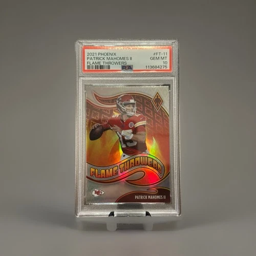 2021 Panini Phoenix Flame Throwers Patrick Mahomes II FT-11 Chiefs PSA 10