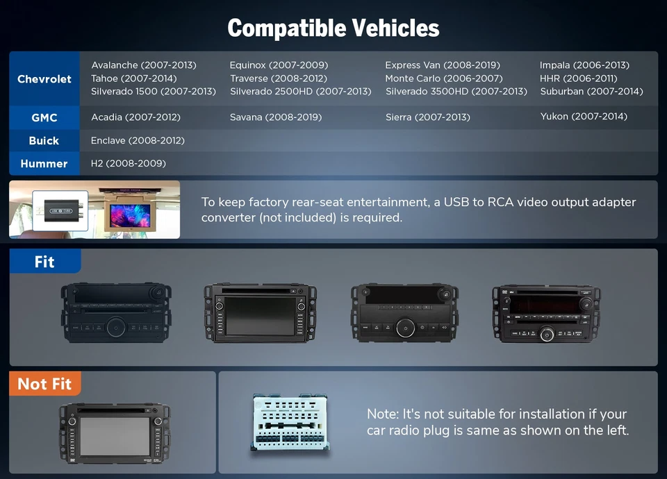 8+128 Android 13 Car Stereo DSP GPS Navi CarPlay SWC for Buick Enclave 2008-2012 - Image 4 of 4