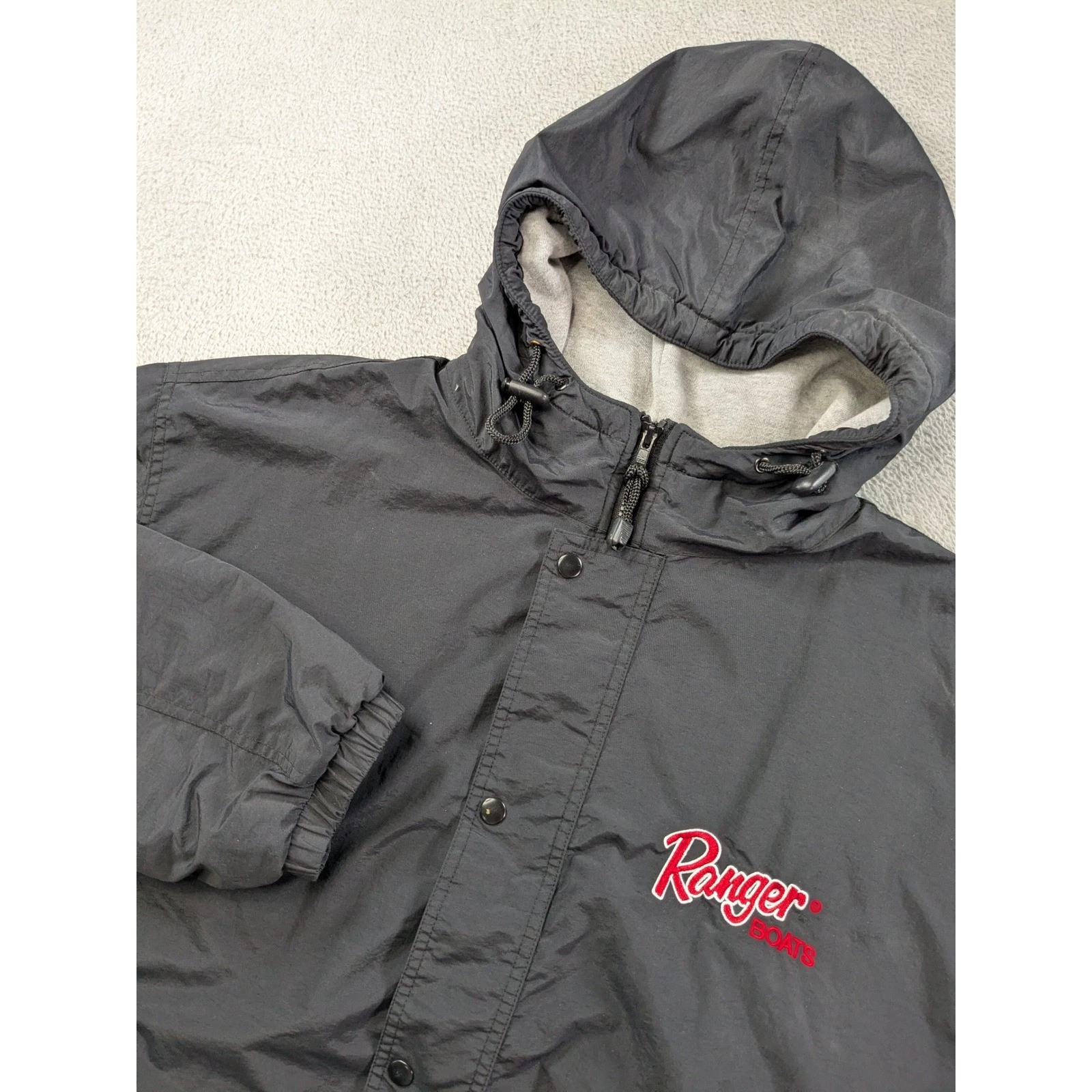 The Game Ranger Boats Hooded Windbreaker Jacket Mens XL Black Fleece Lined Flaw
Opens in a new windo