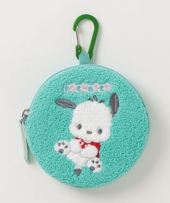 Sanrio Characters Pochacco Sagara Embroidery Round Mini Pouch w/Carabiner JP LTD