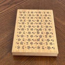 Large INKADINKADO Rubber Stamp FLOWER BACKGROUND Wood Mounted