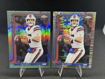 #ad 2025 Topps Chrome Football Josh Allen PULSAR amp; REFRACTOR #34 BILLS $39.99