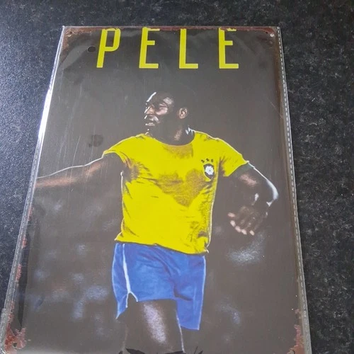 Pele Legend Vintage Retro Brazil Man Cave Metal Sign pub