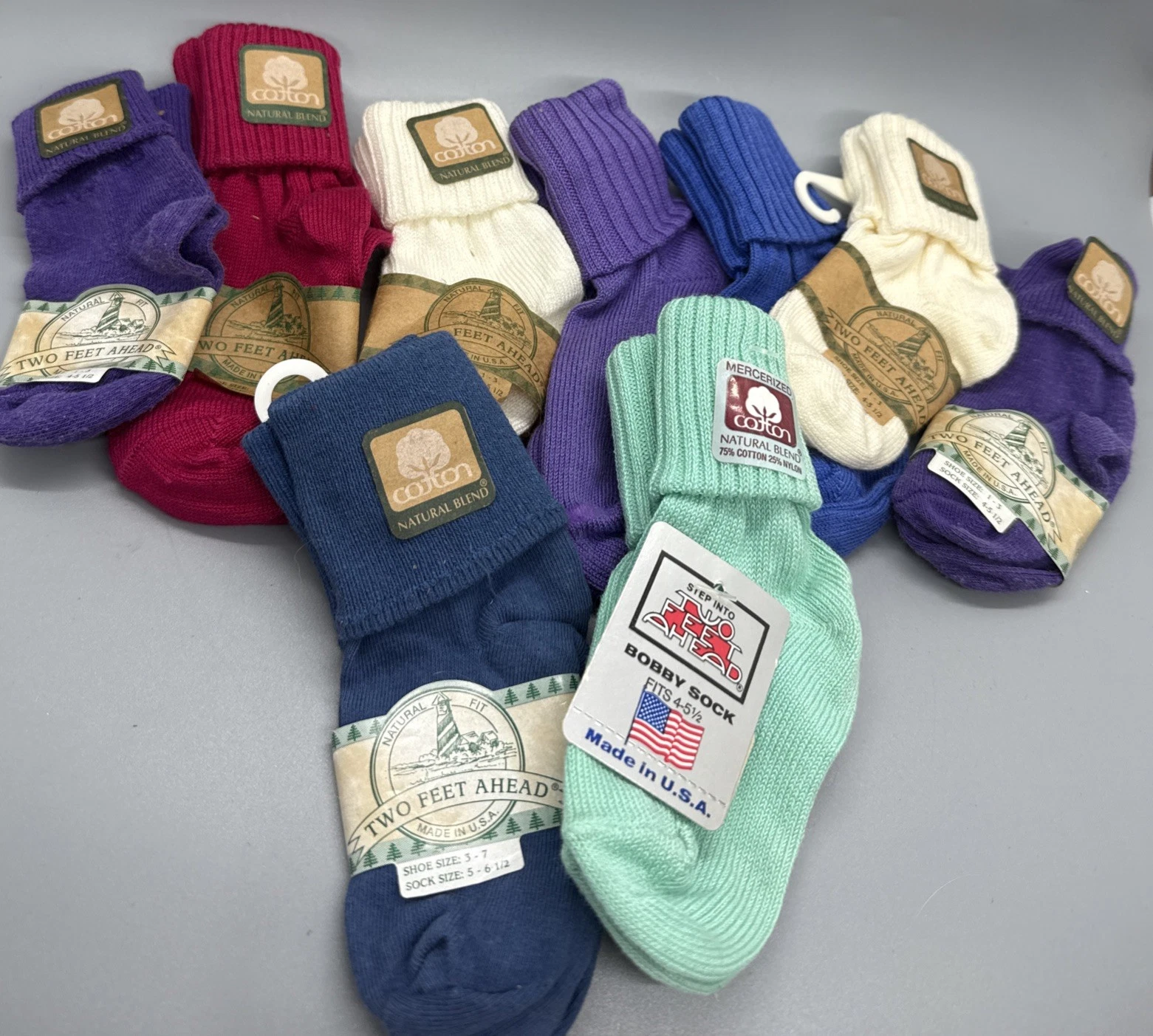 Vtg Lot Of 9 Toddler Baby Socks Size 4-6.5 NOS USA Cotton Cuff Anklet Y2K
Opens in a new window or t