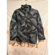 Columbia Interchange Jacket Boys L 14/16 Grey Geometric Camo Outgrown Excellent