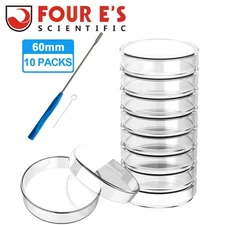 60mm Glass Petri Dish Lab Petri Plates Dishes Reusable w/ Lids Autoclavable US