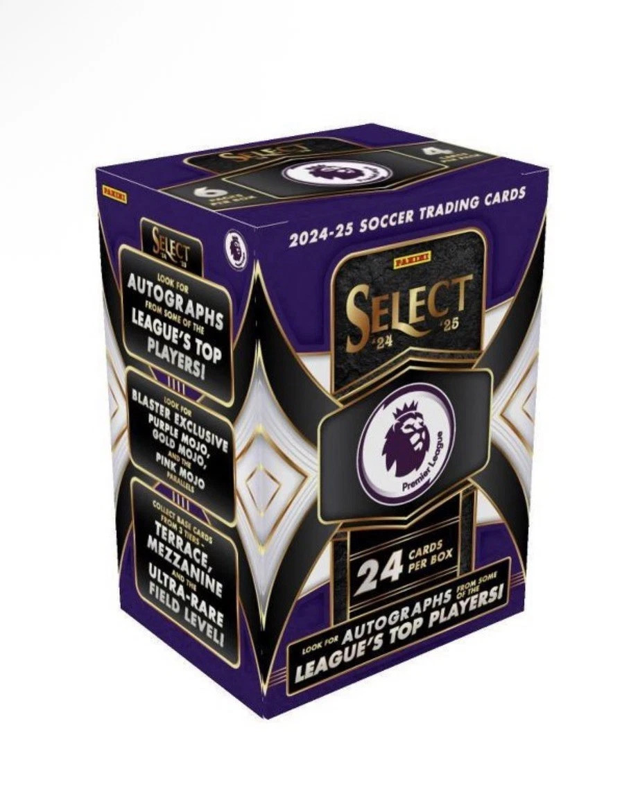 2024-25 Panini Select EPL Soccer Blaster Box Factory Sealed (6 Packs - 24 Cards)