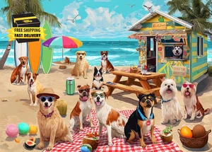 500 Piece Puzzle for Adults – Beach Dog Jigsaw Puzzle 500 Pieces for Adults – In