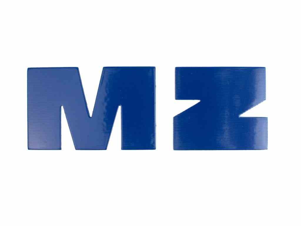 Lettre autocollante MZ bleue pour personnaliser votre boîte aux lettres