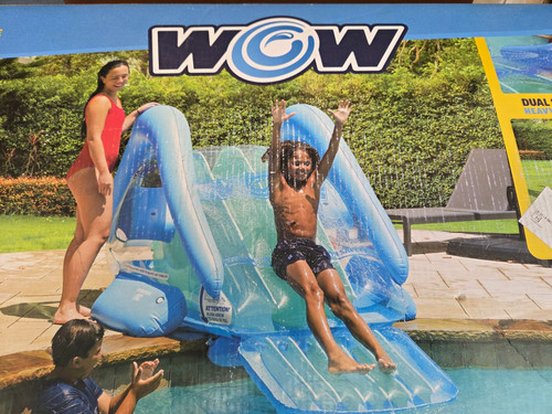 WOW Cascade Inflatable Pool Slide Heavy-Duty PVC 98x57x44 in