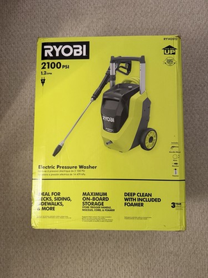 #ad RYOBI RY142012 2100 PSI Corded Electric Pressure Washer w Gun Hose Nozzles $130.00