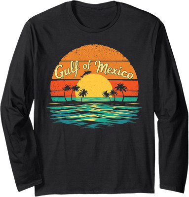Gulf of Mexico Beach Palms Summer Vacation Long Sleeve Tshirt