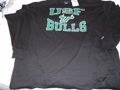 NWT CHAMPION UNIVERSITY SOUTH FLORIDA USF BULLS MENS BLACK LS SHIRT~SIZE 3XL - Image 1 of 3