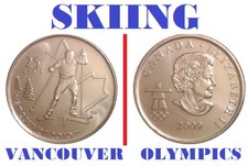 25 CENTS 2009 ⛷ CROSS COUNTRY SKIING VANCOUVER OLYMPICS 2010 Coin Quarter sport