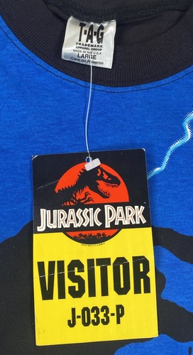 Vintage 1993 Jurassic Park T-Rex Lightening T-Shirt Men’s Large Brand New Rare - Picture 5 of 6