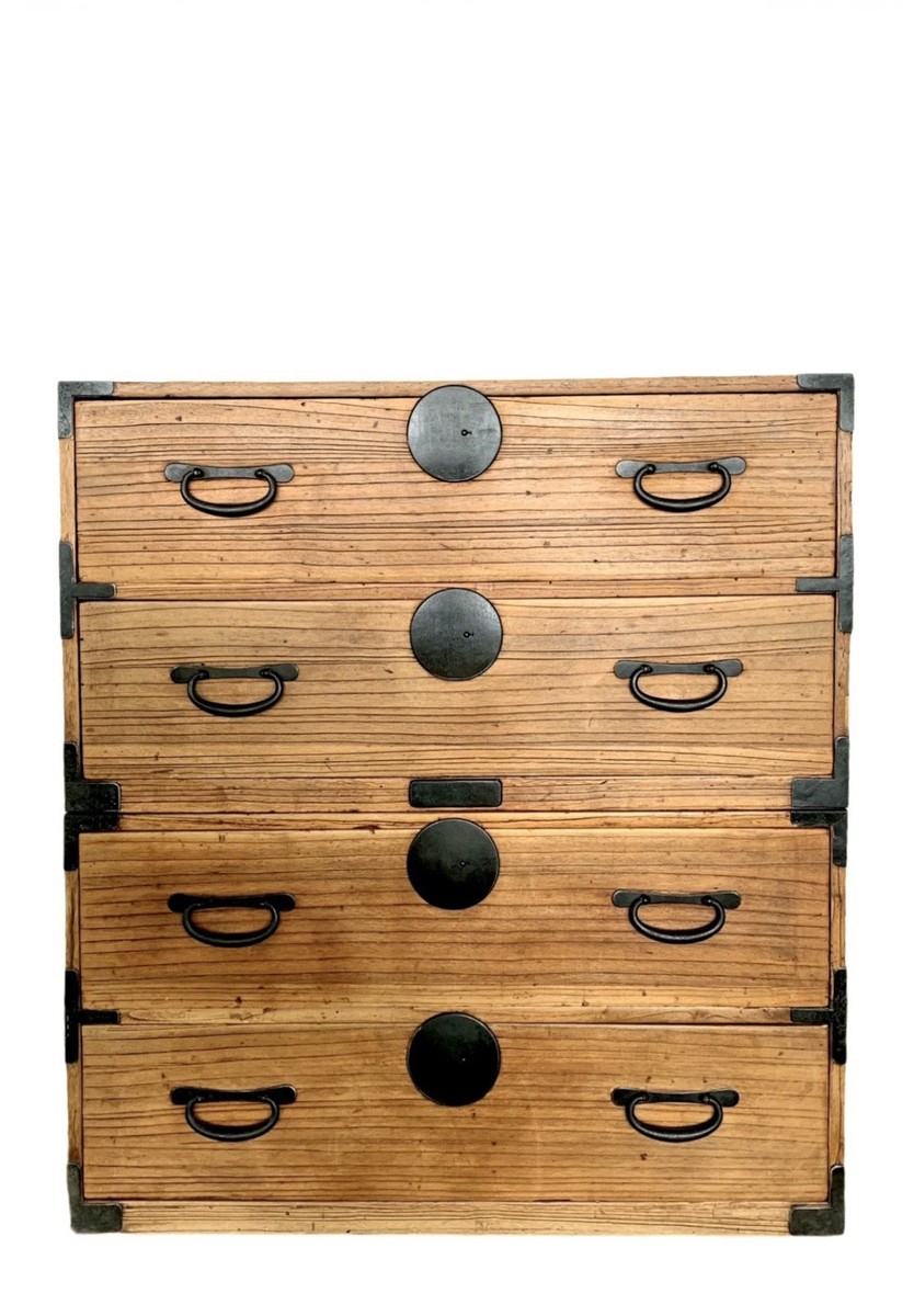 Antique Japanese signed Tansu Chest Kiri wood Meiji Period | eBay