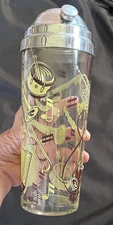 Vtg Hazel Atlas Cocktail Shaker Musical Instruments Notes Big Band Barware Bar