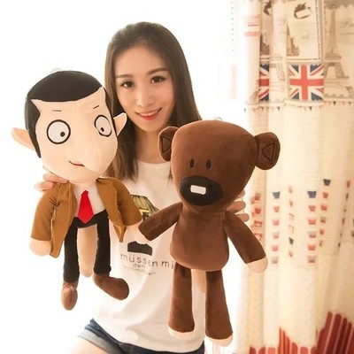 2pcs/set Mr. Bean and Brown Teddy Bear Cute Plush Stuffed Bear Plush Toys 30cm