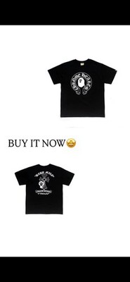 BAPE A Bathing Ape Shark Logo T-Shirt Streetwear Tee Mens Size [S/M] Rare