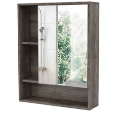 Bathroom Wall Mirror Cabinet, Medicine Cabinet with Single Door and Adjustabl...