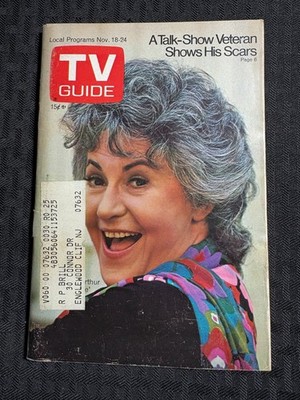 1972 Nov 18-24 TV GUIDE Magazine VG 4.0 Bea Arthur Maude / NY Metro Edition