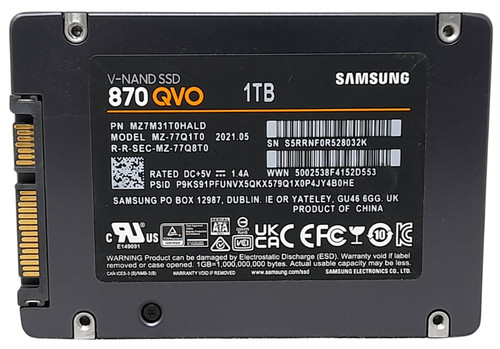 Samsung SSD 870 QVO MZ-77Q1T0 1 TB Sata 2,5" 93 % Health Solid State Drive