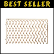 Convenient Swinging Room Divider Gate, Natural Wood