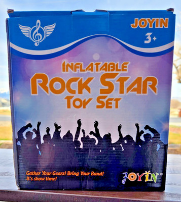 JOYIN Inflatable Rock Star Party Toy Set Guitar, Microphone, Glasses New in Box