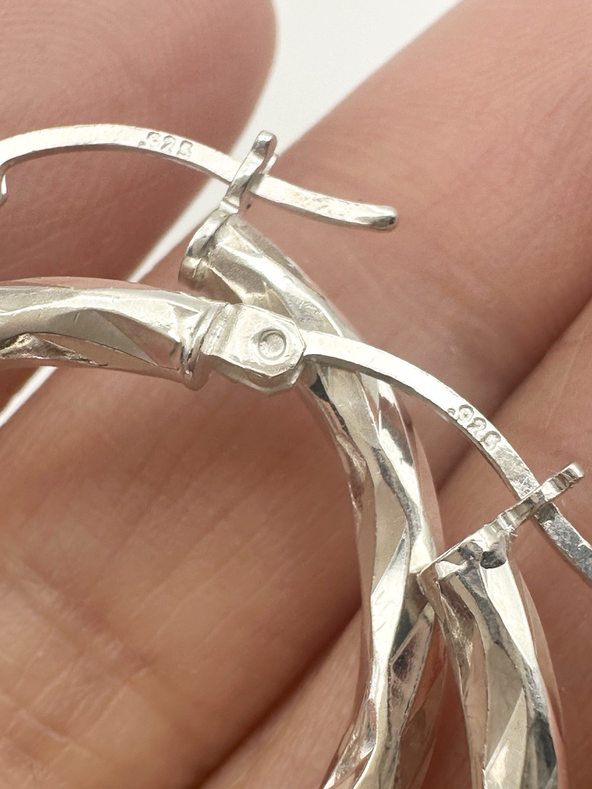 925 Solid Sterling Silver Shiny Twisted Chunky Cr… - image 4