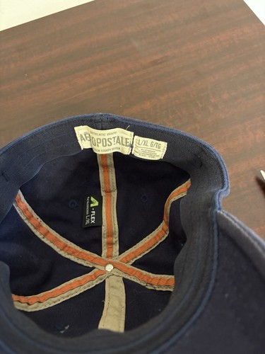 Aeropostale Y2K Distressed Baseball Cap Embroidered Fitted Blue Stretch L XL - Picture 7 of 7