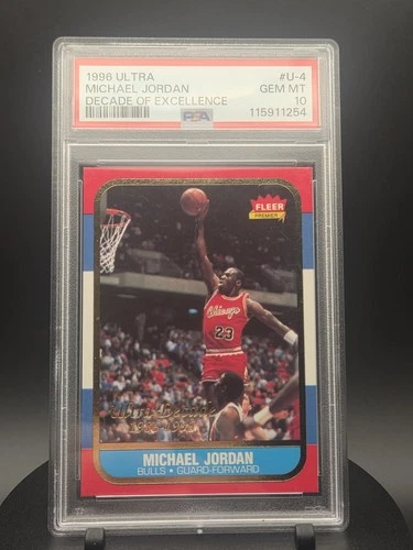 MICHAEL JORDAN 1996 ULTRA DECADE OF EXCELLENCE #U-4 BULLS HOF PSA 10