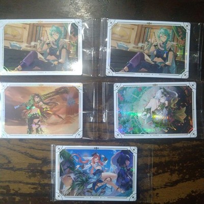 Genshin Impact Hologram Stickers Set 5 Fantasy Anime Design Standard