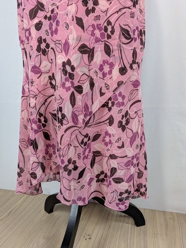 Gonna vintage y2k marrone rosa floreale preppy romantica fata coquette 18 W linea A078 - Foto 2 di 14