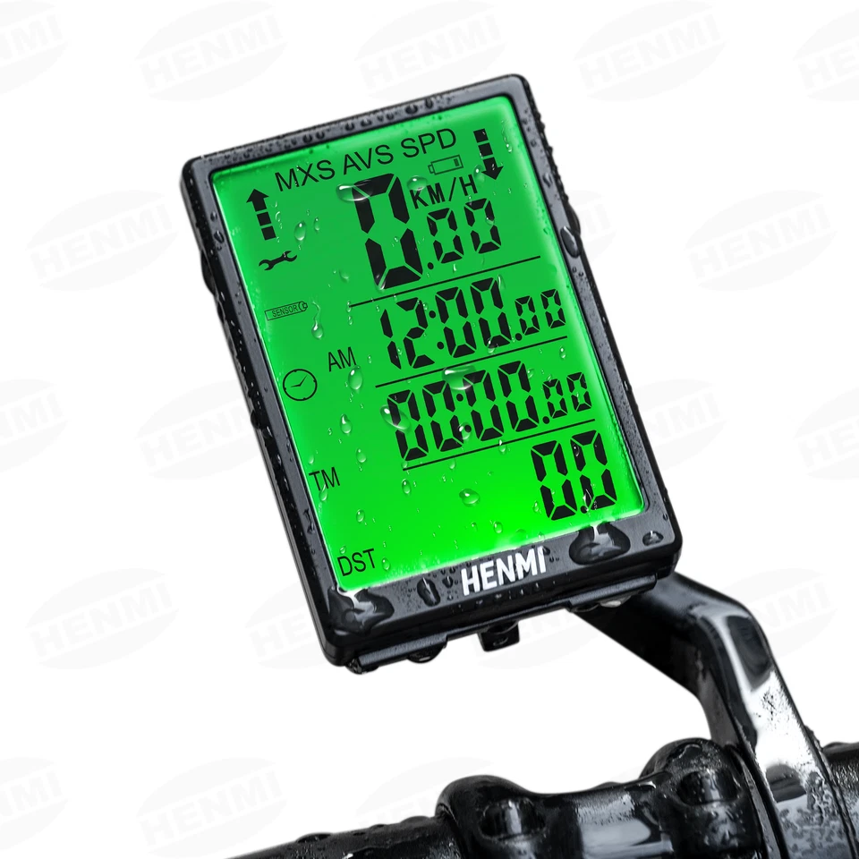 Ciclocomputer senza fili impermeabile wireless LCD bicicletta tachimetro ciclismo chilometro - Immagine 4 di 4