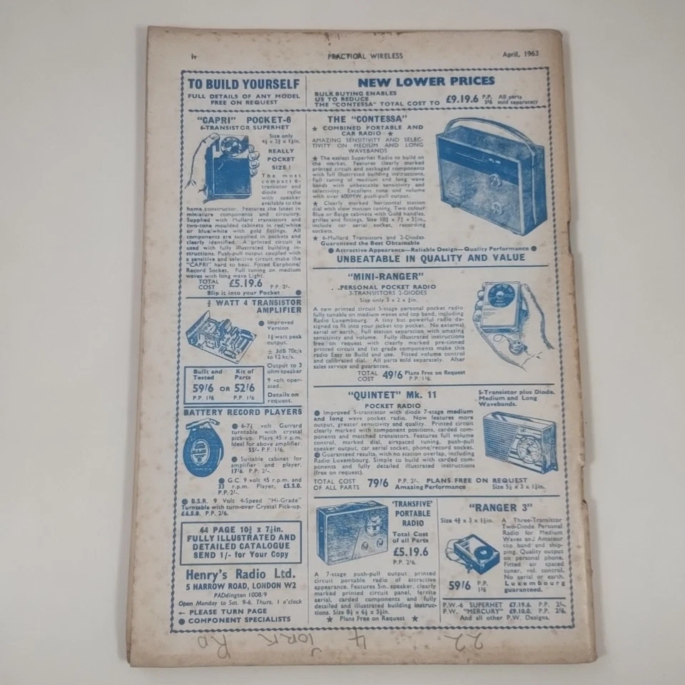 Practical Wireless Magazine 1963 - 4 Issues Only - Apr, May, Jun & Oct Only - Image 4 of 4