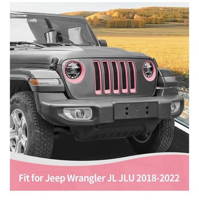 LAIKOU 9PC Front Grille Insert Grill Cover & Headlight Lamp Cover Trim 