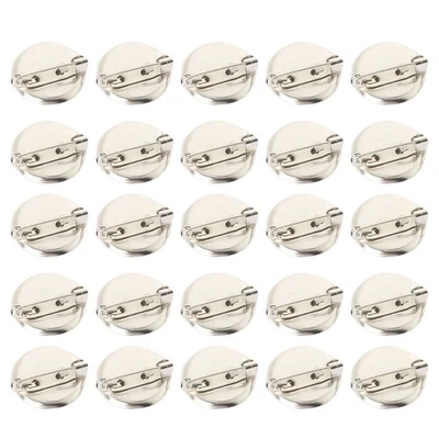 100Pcs Lightweight DIY Alloy Brooch Base Round Jewelry Stone Time Base - Image 1 of 4