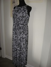 Grace Elements, Woman,Maxi Dress,Black Geo Print, Sleeveless,Keyhole Neck,1X